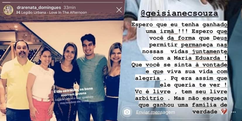 Renata Domingues, esposa de Carlos Alberto, em seu storie (Foto: reprodução/Instagram) Renata Domingues, esposa de Carlos Alberto, em seu storie (Foto: reprodução/Instagram)