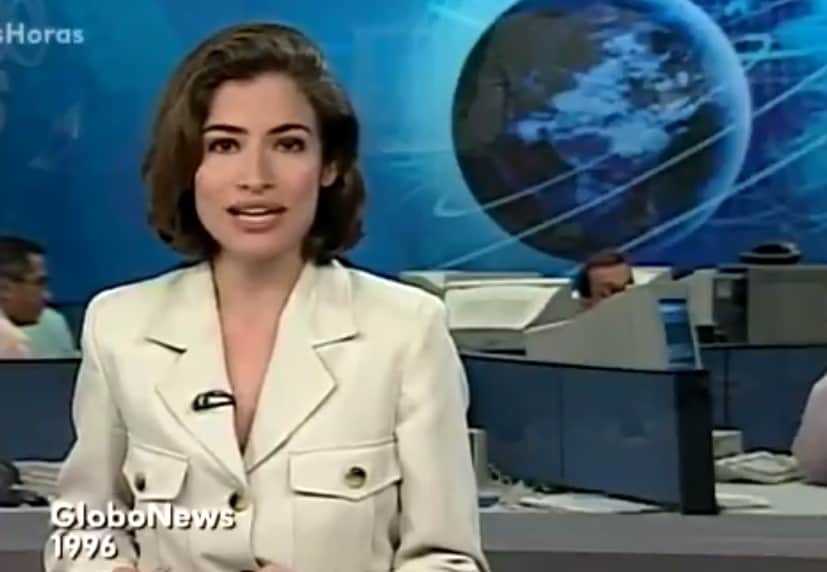 Renata Vasconcellos na GloboNews no início da carreira - Foto: Reprodução Renata Vasconcellos na GloboNews no início da carreira - Foto: Reprodução