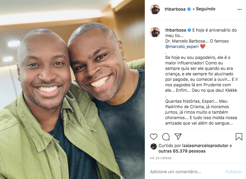 Thiaguinho se declarou para um ente querido (Foto: reprodução/Instagram) Thiaguinho se declarou para um ente querido (Foto: reprodução/Instagram)