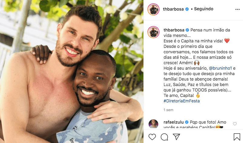 Thiaguinho se declarou a um colega (Foto: reprodução/Instagram) Thiaguinho se declarou a um colega (Foto: reprodução/Instagram)