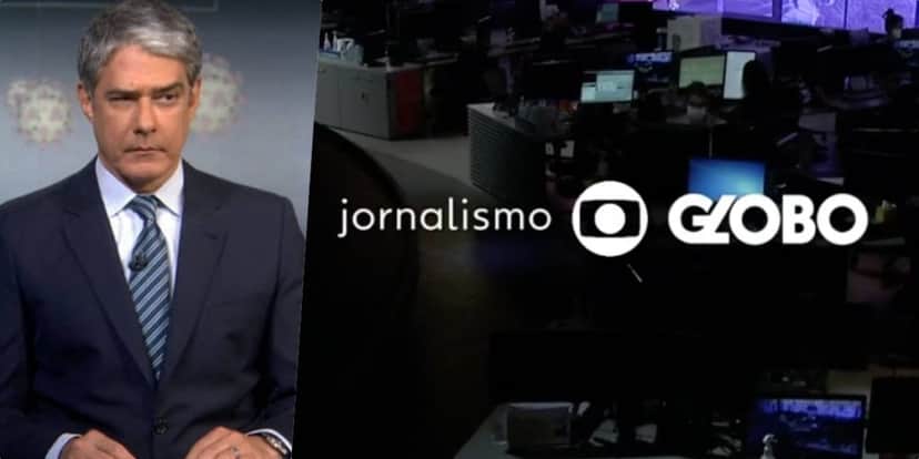 William Bonner, ao vivo, no Jornal Nacional da Globo viu as luzes da redação completamente apagadas (Foto montagem) William Bonner, ao vivo, no Jornal Nacional da Globo viu as luzes da redação completamente apagadas (Foto montagem)