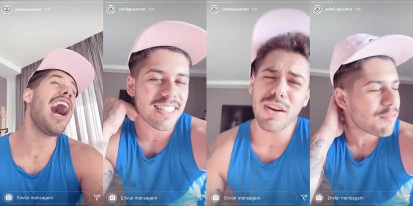 Zé Felipe apareceu gemendo em um vídeo (Foto: reprodução/Instagram) Zé Felipe apareceu gemendo em um vídeo (Foto: reprodução/Instagram)