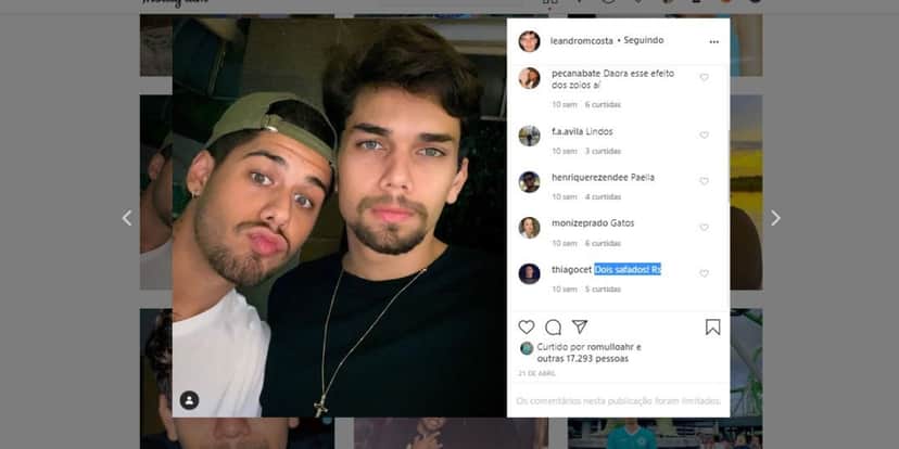 Zé Felipe e Leandro Costa (Foto: Reprodução/Instagram) Zé Felipe e Leandro Costa (Foto: Reprodução/Instagram)