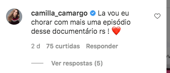Camila Camargo comenta publicação de Wanessa (Foto: Reprodução) Camila Camargo comenta publicação de Wanessa (Foto: Reprodução)