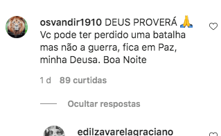 Comentário no Instagram de Zilu (Foto: Reprodução) Comentário no Instagram de Zilu (Foto: Reprodução)