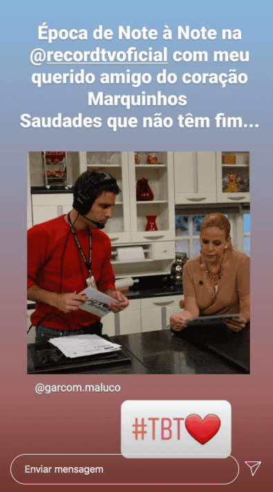 Claudete Troiano relembra momento na Record (Foto: Reprodução) Claudete Troiano relembra momento na Record (Foto: Reprodução)
