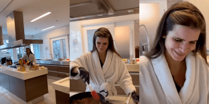 Luciano Camargo grava a esposa Flávia em vídeo no Instagram Stories (Foto: Montagem) Luciano Camargo grava a esposa Flávia em vídeo no Instagram Stories (Foto: Montagem)
