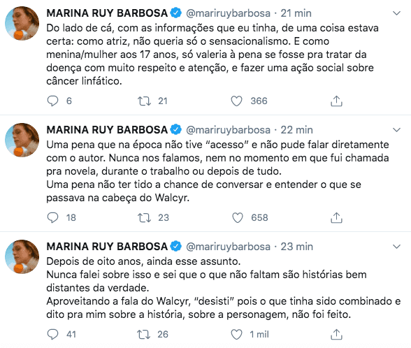 Marina Ruy Barbosa em textão no twitter (Foto: Reprodução) Marina Ruy Barbosa em textão no twitter (Foto: Reprodução)