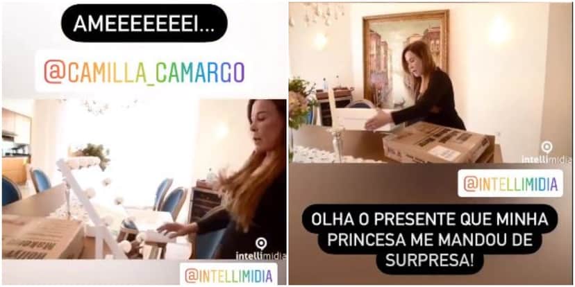 Zilu ganha presente de Camilla Camargo (Foto: Reprodução) Zilu ganha presente de Camilla Camargo (Foto: Reprodução)
