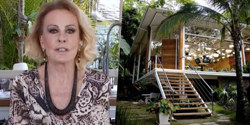 Ana Maria Braga e seu estúdio de vidro (Foto: reprodução/Globo) Ana Maria Braga e seu estúdio de vidro (Foto: reprodução/Globo)