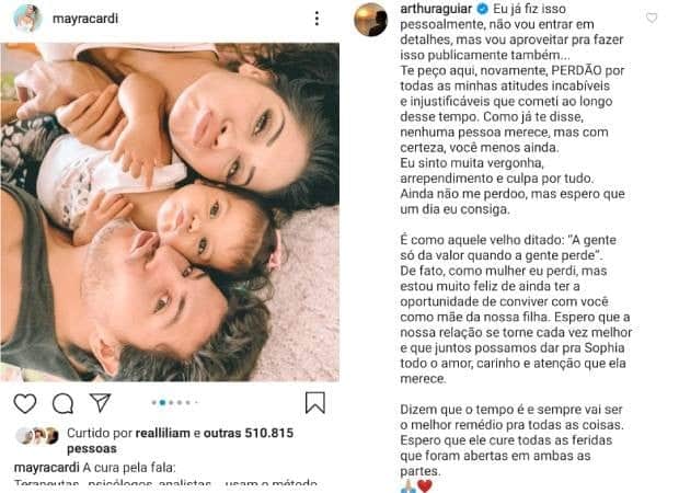 Arthur Aguiar se arrependeu do que fez para Mayra Cardi (Foto: Reprodução) Arthur Aguiar se arrependeu do que fez para Mayra Cardi (Foto: Reprodução)