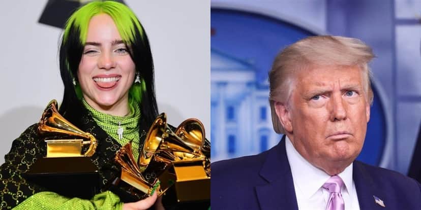 Em discurso, Billie Eilish detona Donald Trump e apoia concorrente (Foto: Reprodução) Em discurso, Billie Eilish detona Donald Trump e apoia concorrente (Foto: Reprodução)