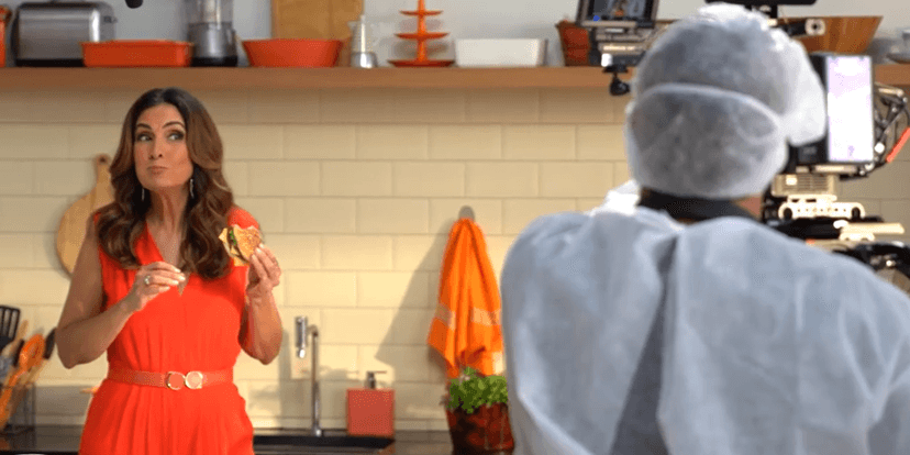 Fátima Bernardes em gravação de novo comercial em que é garota-propaganda (Foto: Reprodução) Fátima Bernardes em gravação de novo comercial em que é garota-propaganda (Foto: Reprodução)