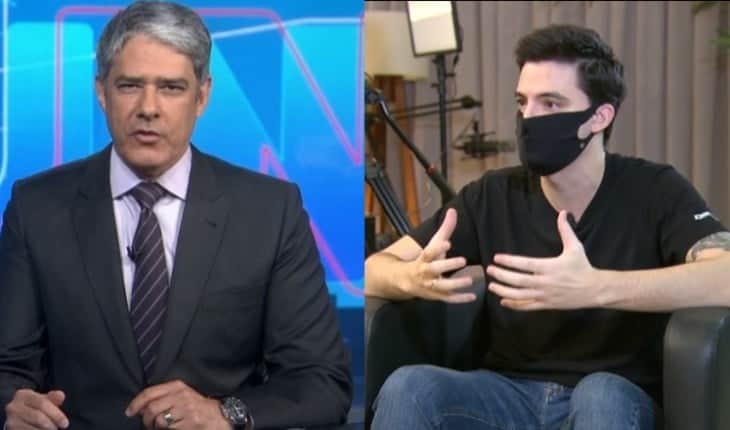 William Bonner anunciou matéria sobre Felipe Neto no Jornal Nacional - Foto: Montagem William Bonner anunciou matéria sobre Felipe Neto no Jornal Nacional - Foto: Montagem