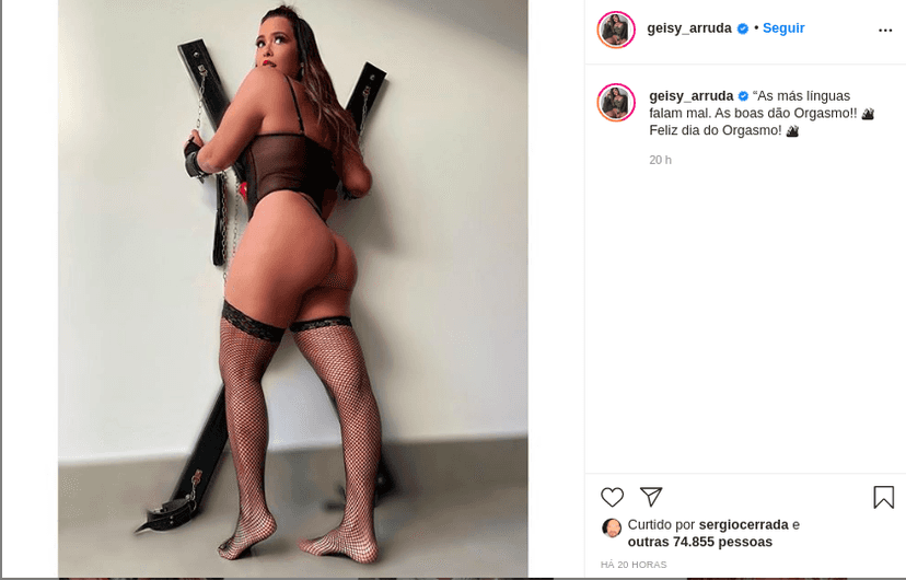 Geisy Arruda voltou a esquentar o clima nas redes sociais entre os seguidores após mais uma publicação ousada (Foto: Reprodução/ Instagram) Geisy Arruda voltou a esquentar o clima nas redes sociais entre os seguidores após mais uma publicação ousada (Foto: Reprodução/ Instagram)
