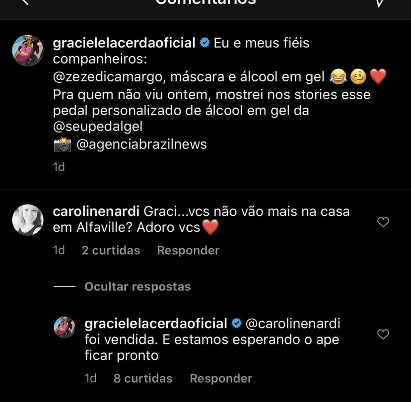 Graciele Lacerda comentou sobre a mansão que vivia com Zezé (Foto: reprodução/Instagram) Graciele Lacerda comentou sobre a mansão que vivia com Zezé (Foto: reprodução/Instagram)