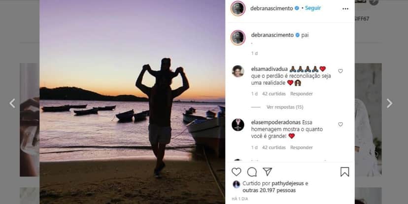 Débora Nascimento publicou foto de José Loreto com a sua filha, Bella, no Dia dos Pais (Foto: Reprodução/Instagram) Débora Nascimento publicou foto de José Loreto com a sua filha, Bella, no Dia dos Pais (Foto: Reprodução/Instagram)