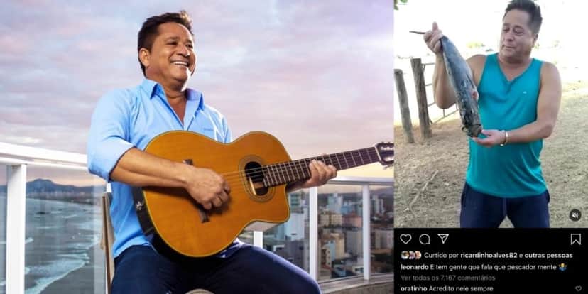 Leonardo divertiu Ratinho (Foto: Reprodução/Instagram) Leonardo divertiu Ratinho (Foto: Reprodução/Instagram)