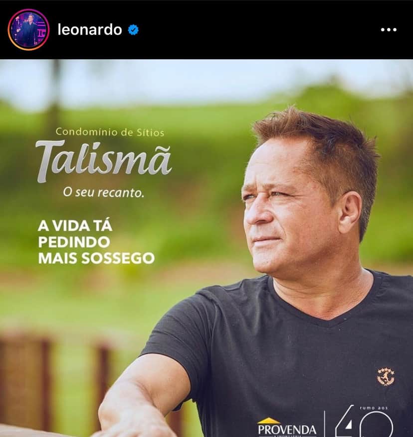 Leonardo em anúncio de condomínio (Foto: Reprodução) Leonardo em anúncio de condomínio (Foto: Reprodução)