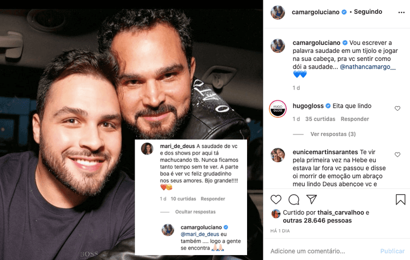 Luciano Camargo respondeu uma seguidora (Foto: reprodução/Instagram) Luciano Camargo respondeu uma seguidora (Foto: reprodução/Instagram)
