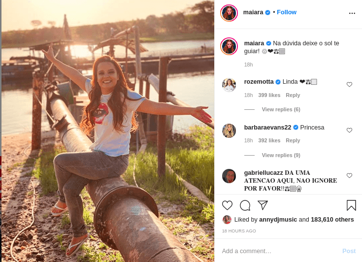Maiara, da dupla com Maraisa, encantou ao publicar essa foto em suas redes sociais (Foto: Reprodução/ Instagram) Maiara, da dupla com Maraisa, encantou ao publicar essa foto em suas redes sociais (Foto: Reprodução/ Instagram)