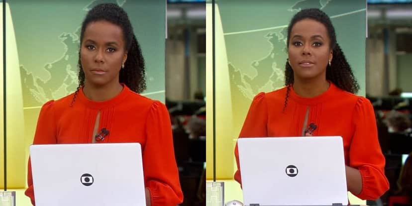 Maju Coutinho surgiu deslumbrante em entrada ao vivo (Foto: Reprodução/TV Globo) Maju Coutinho surgiu deslumbrante em entrada ao vivo (Foto: Reprodução/TV Globo)