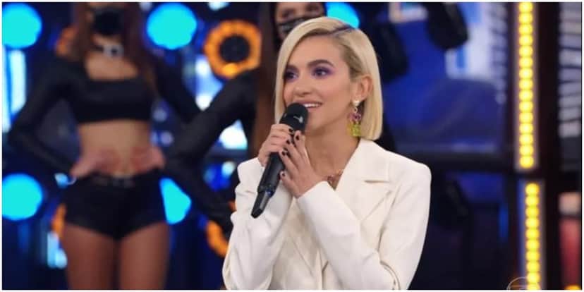 Manu Gavassi durante participação no Faustão - Foto: Reprodução Manu Gavassi durante participação no Faustão - Foto: Reprodução