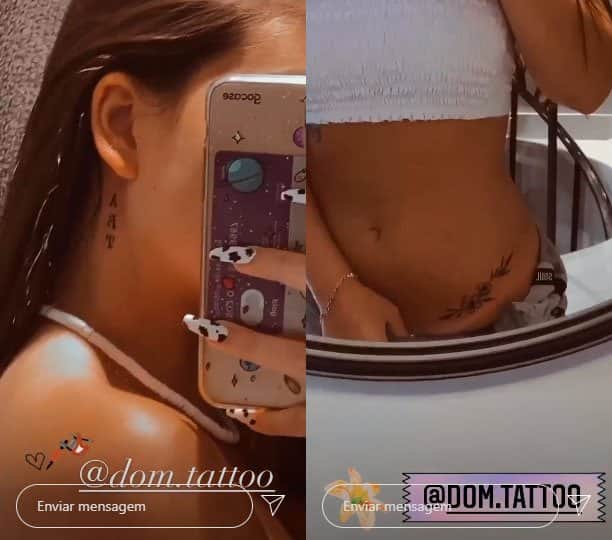 Mel Maia exibe novas tatuagens em rede social (Foto: Reprodução) Mel Maia exibe novas tatuagens em rede social (Foto: Reprodução)