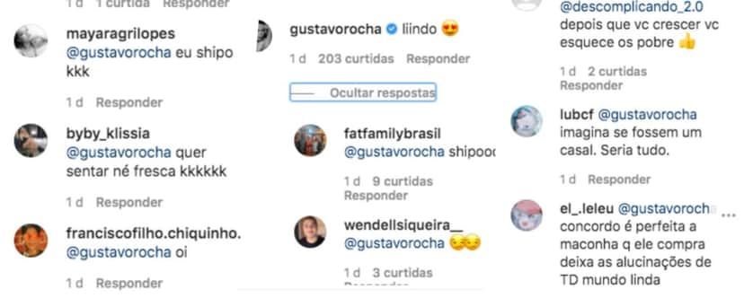 João Guilherme recebeu vários comentários no Instagram, após famoso dar em cima dele (Foto montagem) João Guilherme recebeu vários comentários no Instagram, após famoso dar em cima dele (Foto montagem)