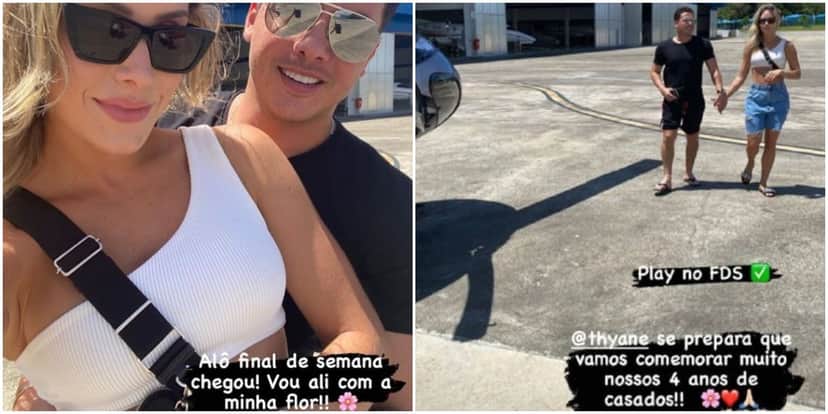Wesley safadão e Thyane Dantas estão celebrando quatro anos de casamento (Foto: Reprodução/ Montagem/ Instagram) Wesley safadão e Thyane Dantas estão celebrando quatro anos de casamento (Foto: Reprodução/ Montagem/ Instagram)