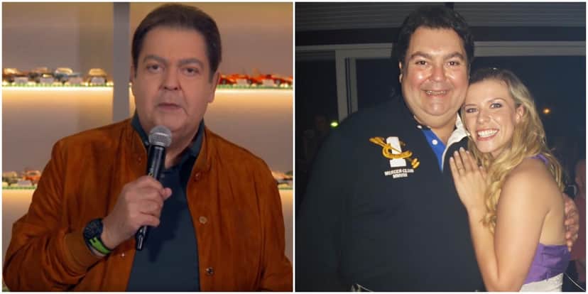 Daiane Amêndola, ex-bailarina do Faustão, com o apresentador — Foto: Arquivo pessoa Daiane Amêndola, ex-bailarina do Faustão, com o apresentador — Foto: Arquivo pessoa