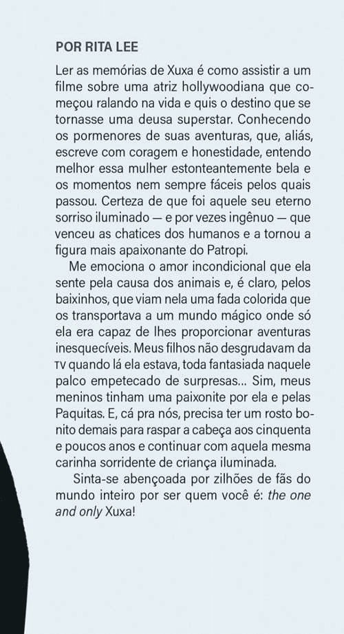 Rita Lee escreveu o prefácio do livro de Xuxa (Foto: reprodução) Rita Lee escreveu o prefácio do livro de Xuxa (Foto: reprodução)