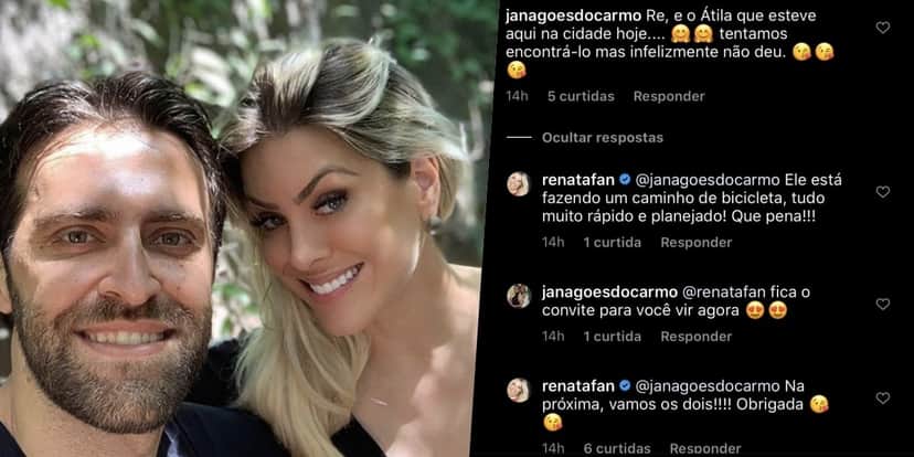 Renata Fan respondeu uma seguidora sobre o namorado (Foto: montagem) Renata Fan respondeu uma seguidora sobre o namorado (Foto: montagem)