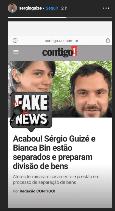 Sergio Guizé desmentiu a notícia de Leo Dias (Foto: reprodução/Instagram) Sergio Guizé desmentiu a notícia de Leo Dias (Foto: reprodução/Instagram)