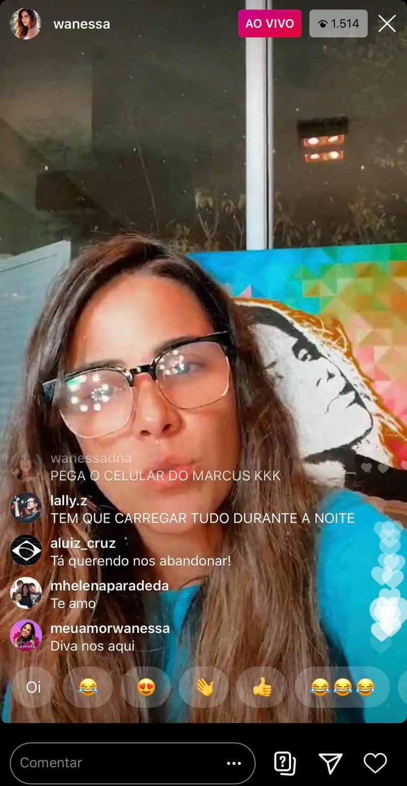 Wanessa se descuidou durante live ao abaixar a câmera (Foto: Reprodução/ Instagram) Wanessa se descuidou durante live ao abaixar a câmera (Foto: Reprodução/ Instagram)