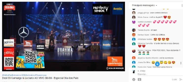 Zezé Di Camargo e Luciano enfrentaram problemas durante a live (Foto: Reprodução) Zezé Di Camargo e Luciano enfrentaram problemas durante a live (Foto: Reprodução)
