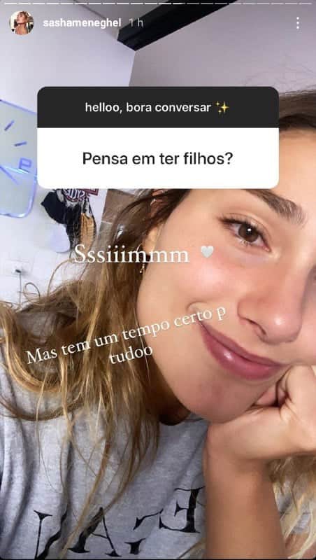 Sasha Meneghel falou sobre futuro com o namorado e filhos (Foto: Reprodução/ Instagram) Sasha Meneghel falou sobre futuro com o namorado e filhos (Foto: Reprodução/ Instagram)