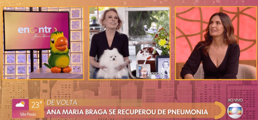 Ana Maria Braga com Fátima no Encontro (Foto: Reprodução/ Globoplay) Ana Maria Braga com Fátima no Encontro (Foto: Reprodução/ Globoplay)