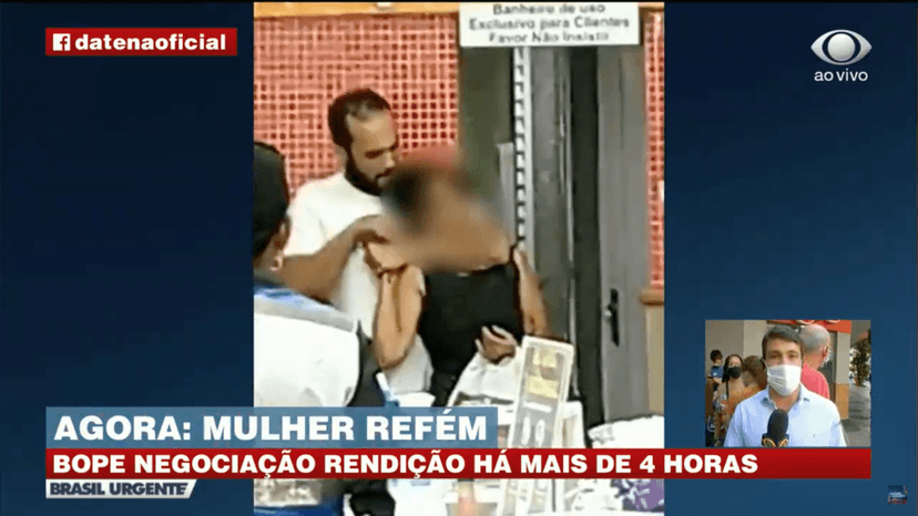 Datena em cobertura ao vivo na Band (Foto: Reprodução) Datena em cobertura ao vivo na Band (Foto: Reprodução)