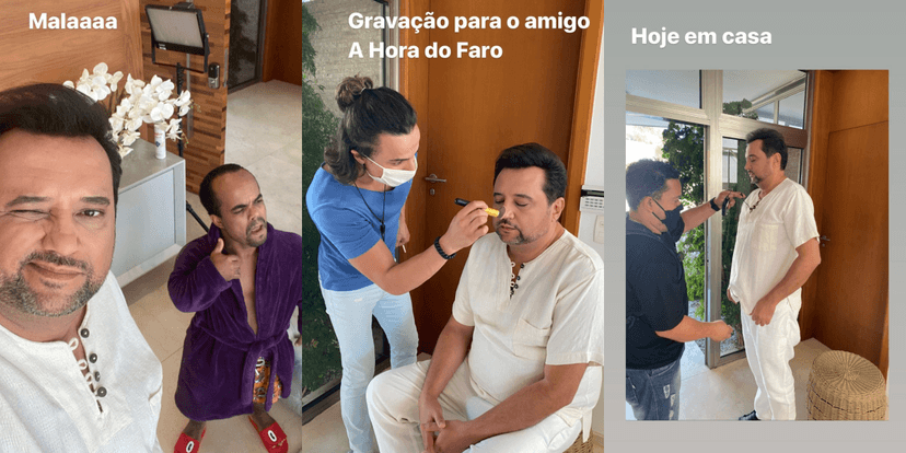 Geraldo Luís em gravação para Record (Foto: Montagem) Geraldo Luís em gravação para Record (Foto: Montagem)