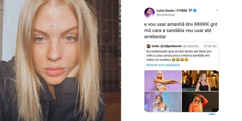 Cantora Luísa Sonza rebate críticas por repetir sandália de grife (Foto: Reprodução) Cantora Luísa Sonza rebate críticas por repetir sandália de grife (Foto: Reprodução)