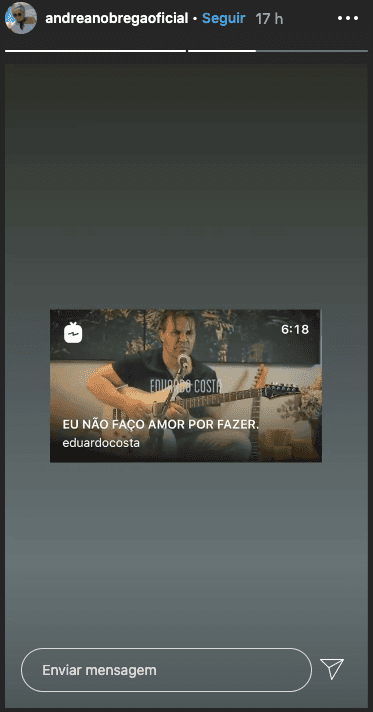 Andréa Nóbrega compartilhou um vídeo de Eduardo Costa (Foto: reprodução/Instagram) Andréa Nóbrega compartilhou um vídeo de Eduardo Costa (Foto: reprodução/Instagram)