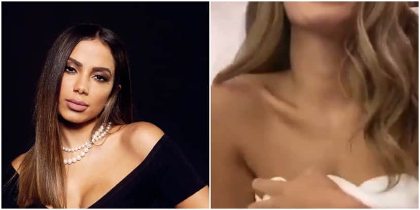 Anitta deixou toalha cair em vídeo no Twitter - Foto: Montagem Anitta deixou toalha cair em vídeo no Twitter - Foto: Montagem