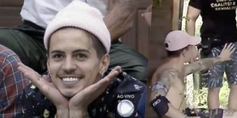 Biel pegou nas partes íntimas de JP Gadêlha em A Fazenda 12 (Foto: reprodução/Record) Biel pegou nas partes íntimas de JP Gadêlha em A Fazenda 12 (Foto: reprodução/Record)