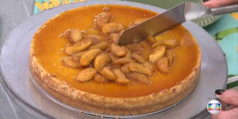 Cheesecake de bana feito por Ana Maria Braga (Foto: Reprodução) Cheesecake de bana feito por Ana Maria Braga (Foto: Reprodução)