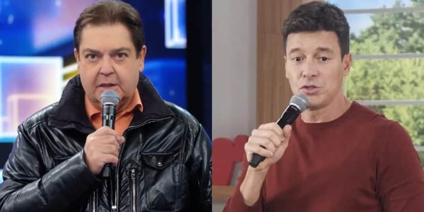 Fausto Silva no Domingão do Faustão e Rodrigo Faro no Hora do Faro; dominicais derrubaram audiência (Foto: Reprodução/Globo/Antonio Chahestian/Record) Fausto Silva no Domingão do Faustão e Rodrigo Faro no Hora do Faro; dominicais derrubaram audiência (Foto: Reprodução/Globo/Antonio Chahestian/Record)