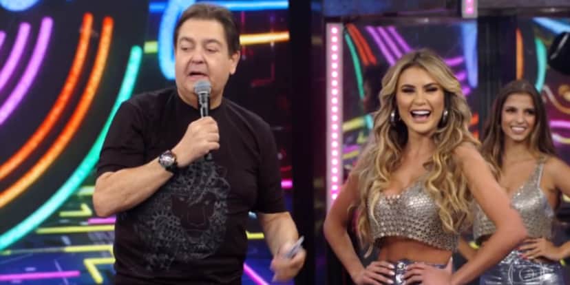 Faustão e sua bailarina Natacha Horana (Foto: Reprodução/TV Globo) Faustão e sua bailarina Natacha Horana (Foto: Reprodução/TV Globo)