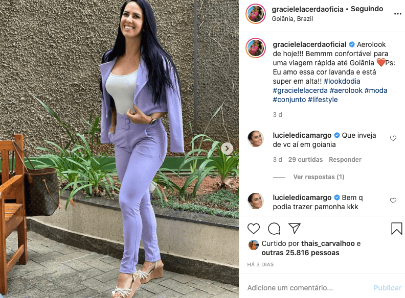Graciele Lacerda recebeu alguns recados da cunhada (Foto: reprodução/Instagram) Graciele Lacerda recebeu alguns recados da cunhada (Foto: reprodução/Instagram)