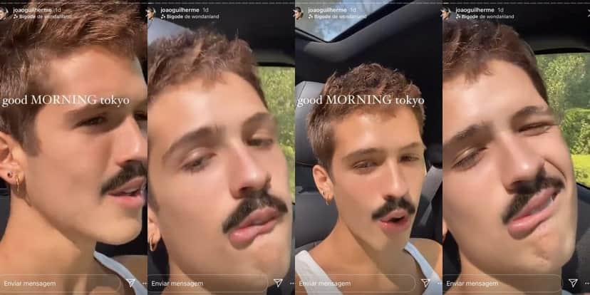 João Guilherme com um efeito de bigode (Foto: reprodução/Instagram) João Guilherme com um efeito de bigode (Foto: reprodução/Instagram)