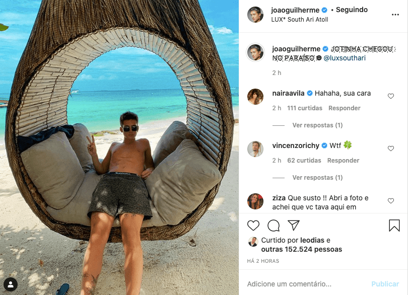 João Guilherme em seu Instagram (Foto: reprodução) João Guilherme em seu Instagram (Foto: reprodução)